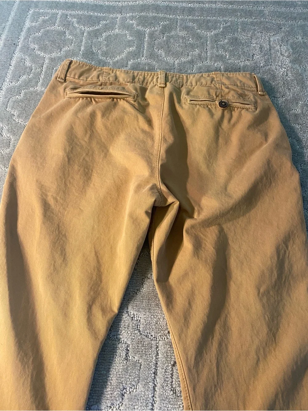 American Eagle Dark Khaki Tan Chino Pants 36x30 Straight Classic Casual Mens